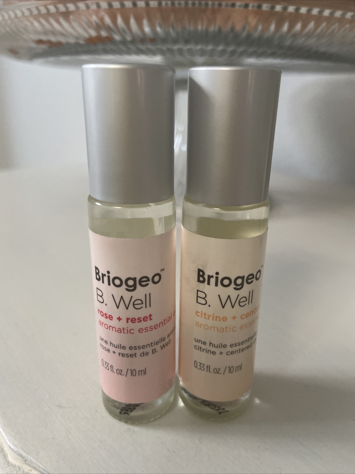Briogeo B. well Citrine + Centered & Rose Reset Essential Oil Roll On .33 Oz