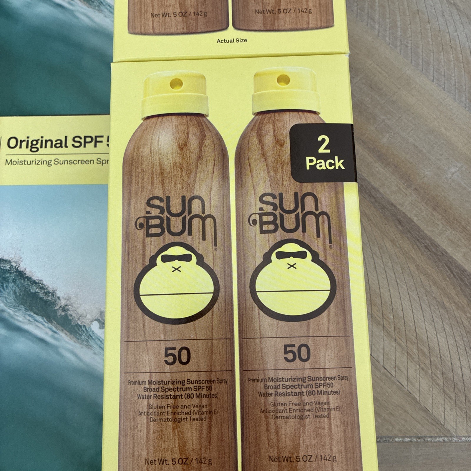 Sun Bum Original SPF 50 Moisturizing Sunscreen Spray – Lot of 4 (2 packs of 2)
