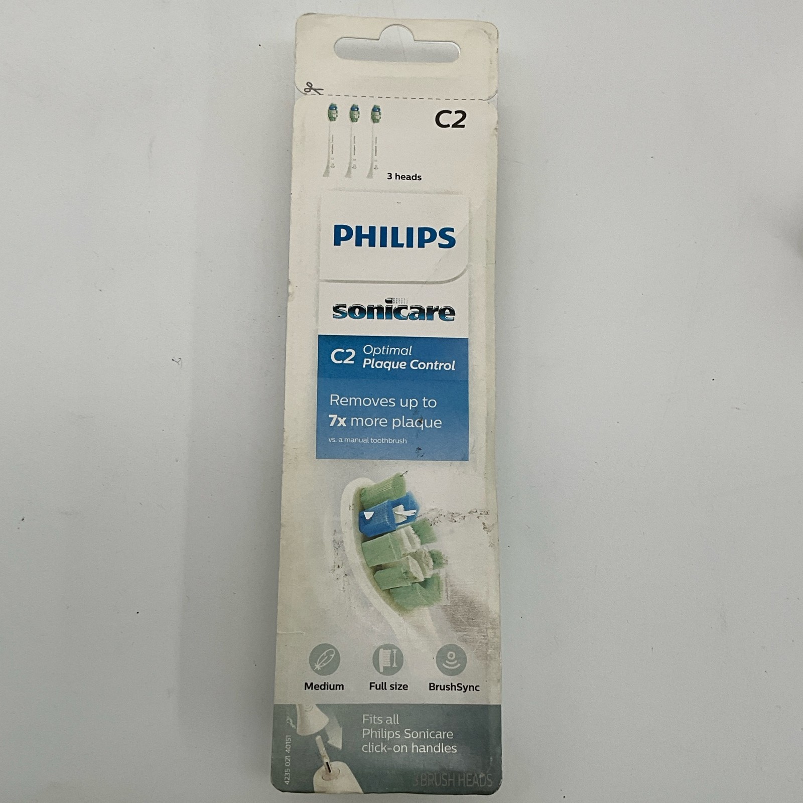 Philips C2 Optimal Plaque Control Medium HX9023/65 3 Brush Heads Per Pack NEW