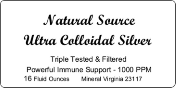 Natural Source Ultra Colloidal Silver 1000 PPM – 16 oz Glass Bottles (free ship)