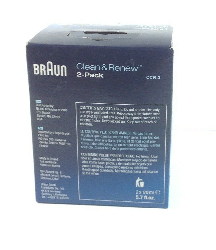 Braun CCR2 Clean and Renew Cartridge Lemonfresh 100% Original 2-Pack Free Ship