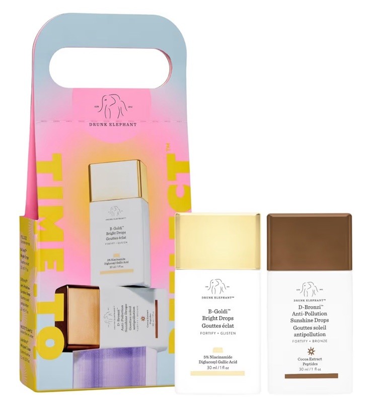NWT Drunk Elephant TimeTo Reflect Set B-Goldi+D-Bronzi 1oz 12m Lala