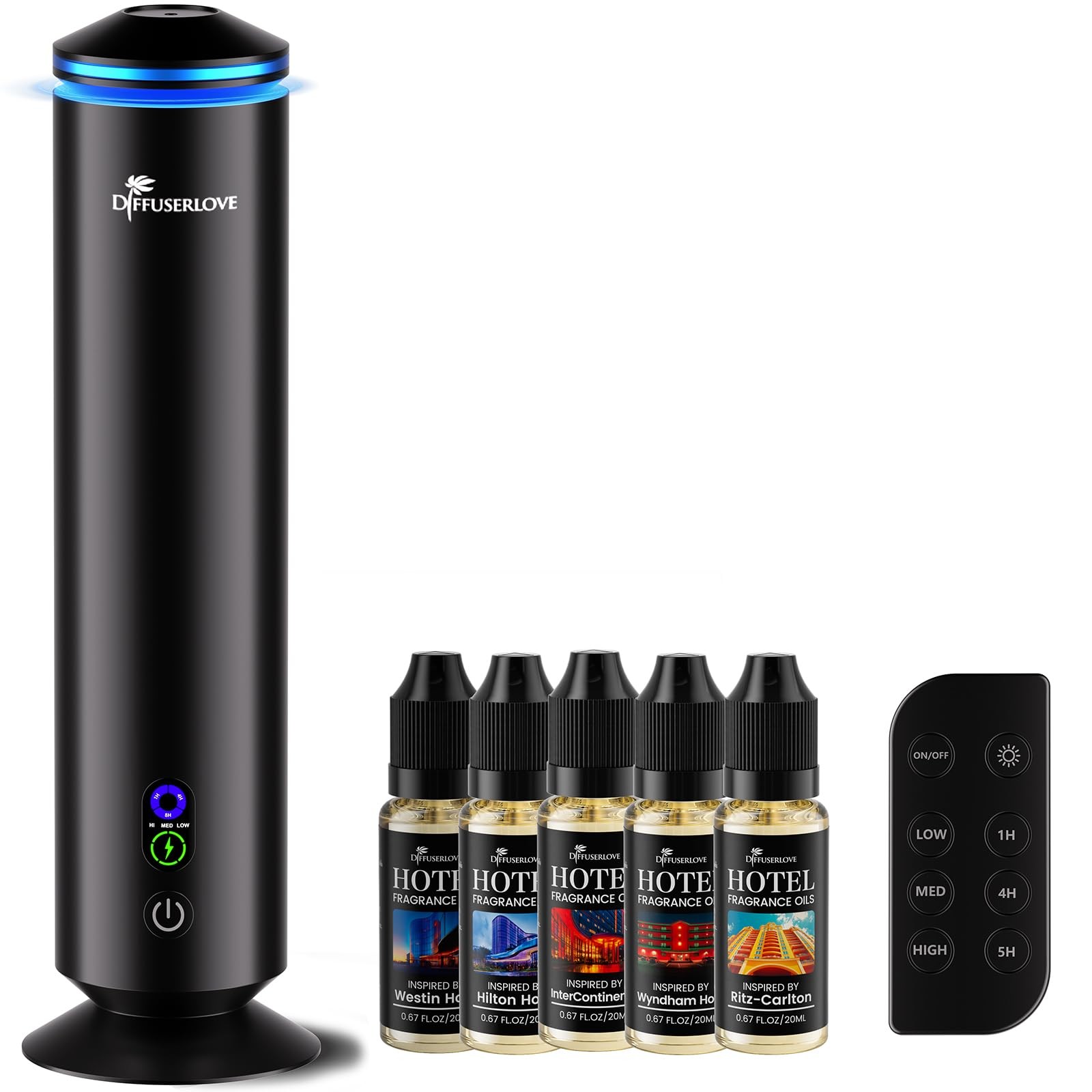 Diffuserlove Full Metal Body Waterless Scent Diffuser 5 Hotel Scent Oils Hotel
