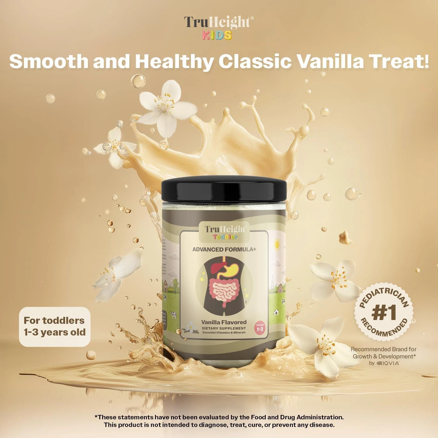Kids & Toddlers Vitamin Shake Mix w/ 16 Vitamins & Protein – Vanilla Flavor 9oz.