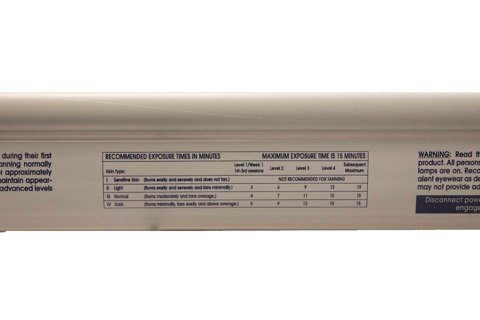 SunQuest Pro 24RSP 120V Tanning Bed Profile Strip 2006-2008