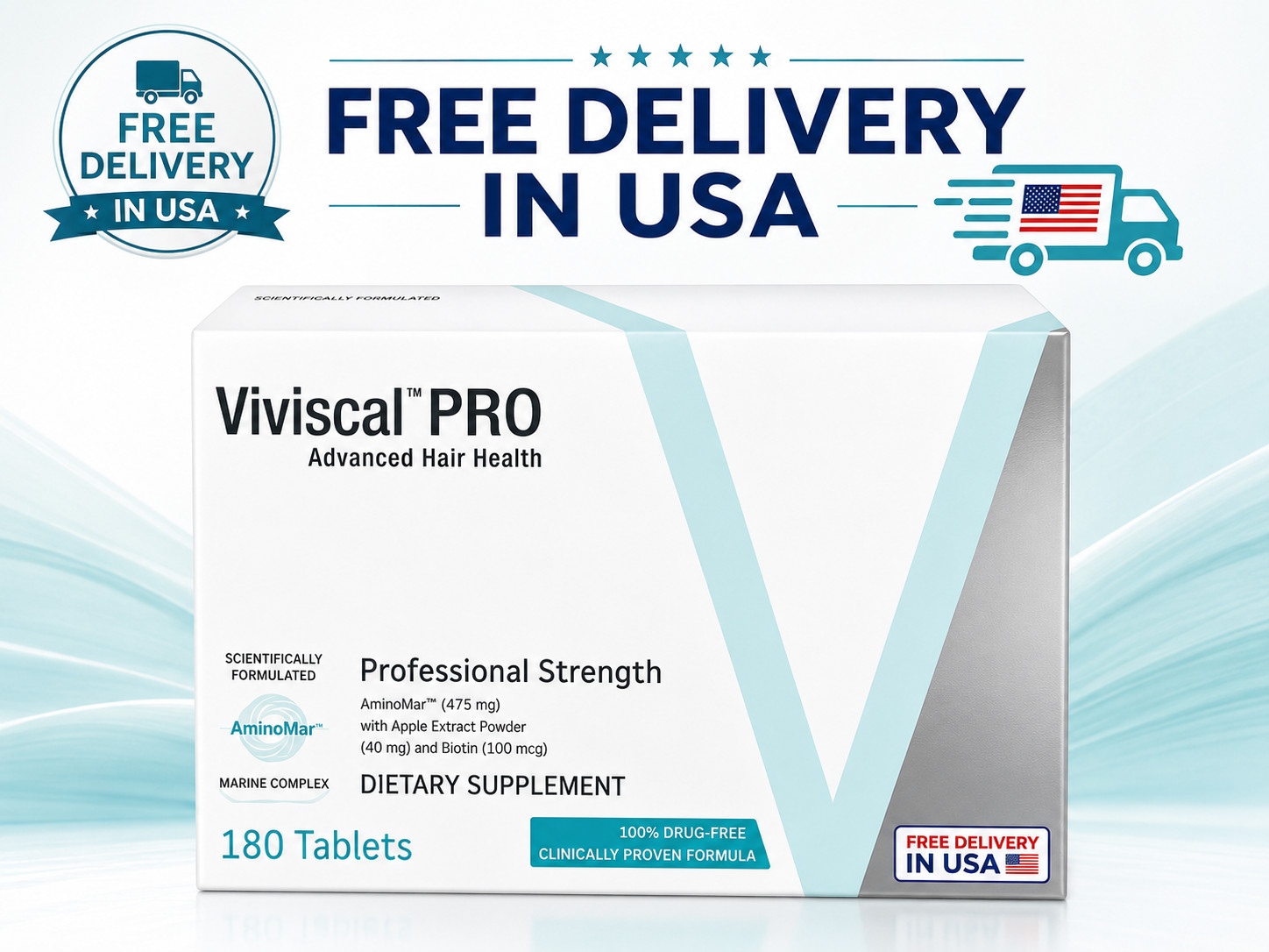 VIVISCAL PRO – NEW PROFESSIONAL HAIR GROWTH SUPPLEMENT 180 TABLETS. Exp 11/2027