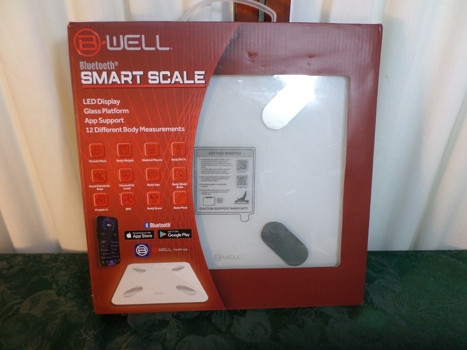 NIB-2021 Bytech B-Well Bluetooth Smart Scale w/LED Display