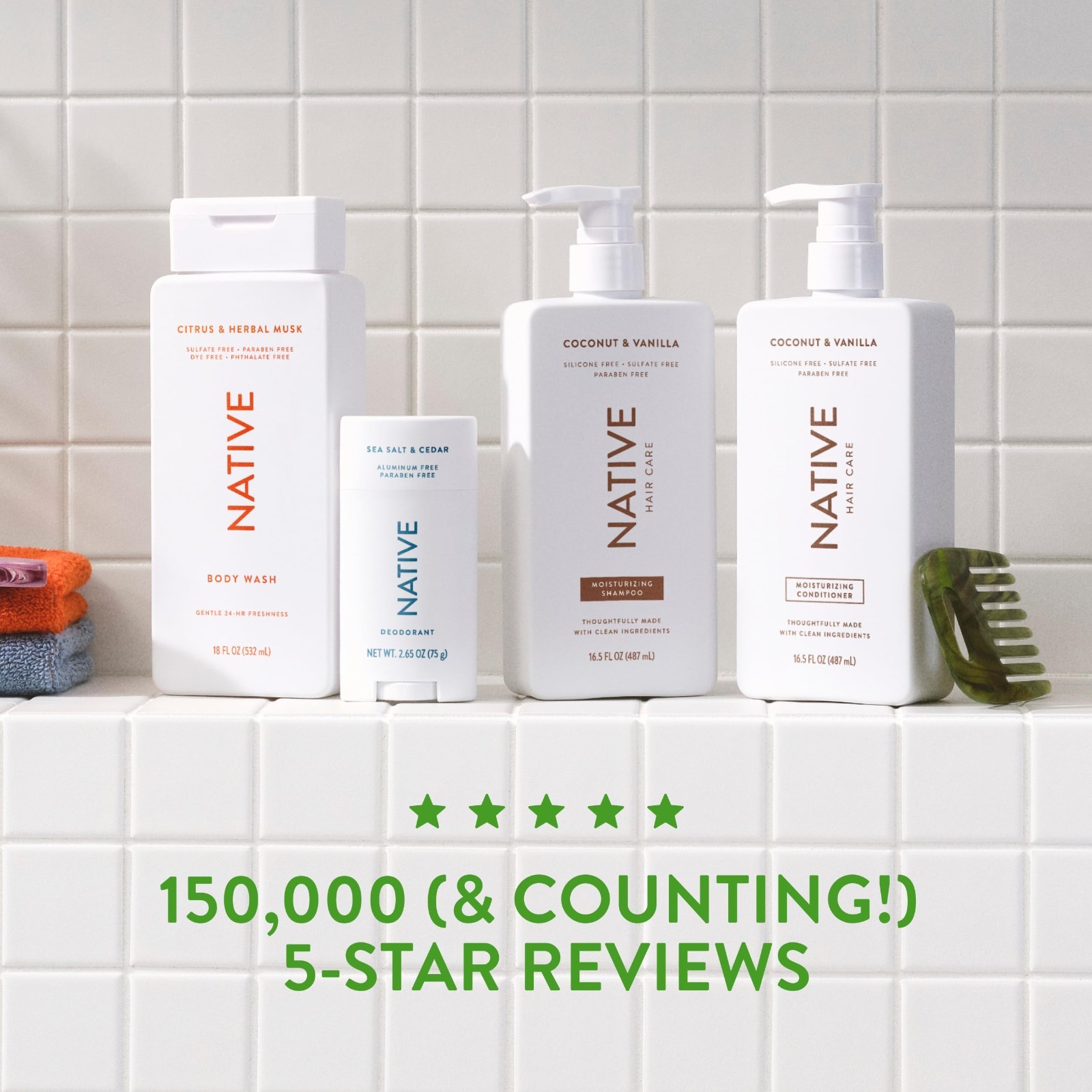 Naturally Derived Shampoo & Conditioner Set | Sulfate & Dye Free, Cucumber Mint,