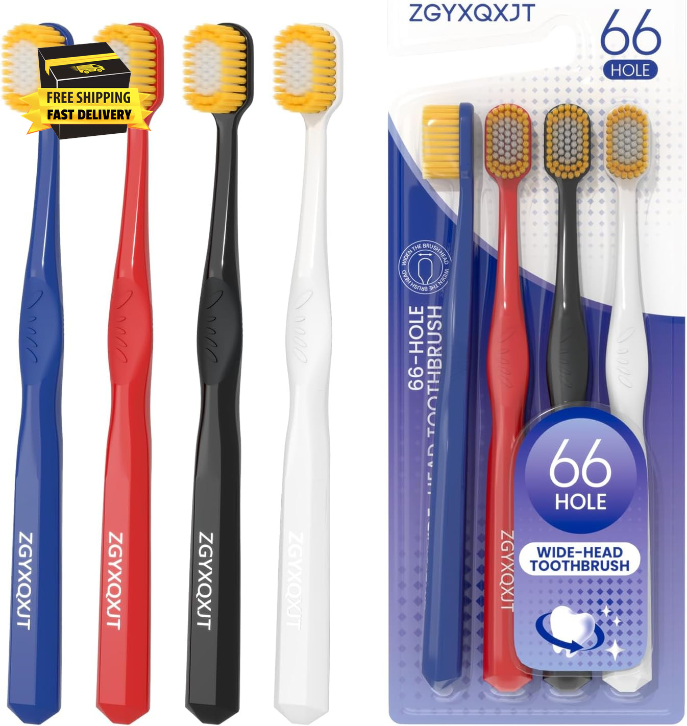 Adult Wide Head Soft Hair Toothbrush, Manual Toothbrush, Excellent Cleaning Effe