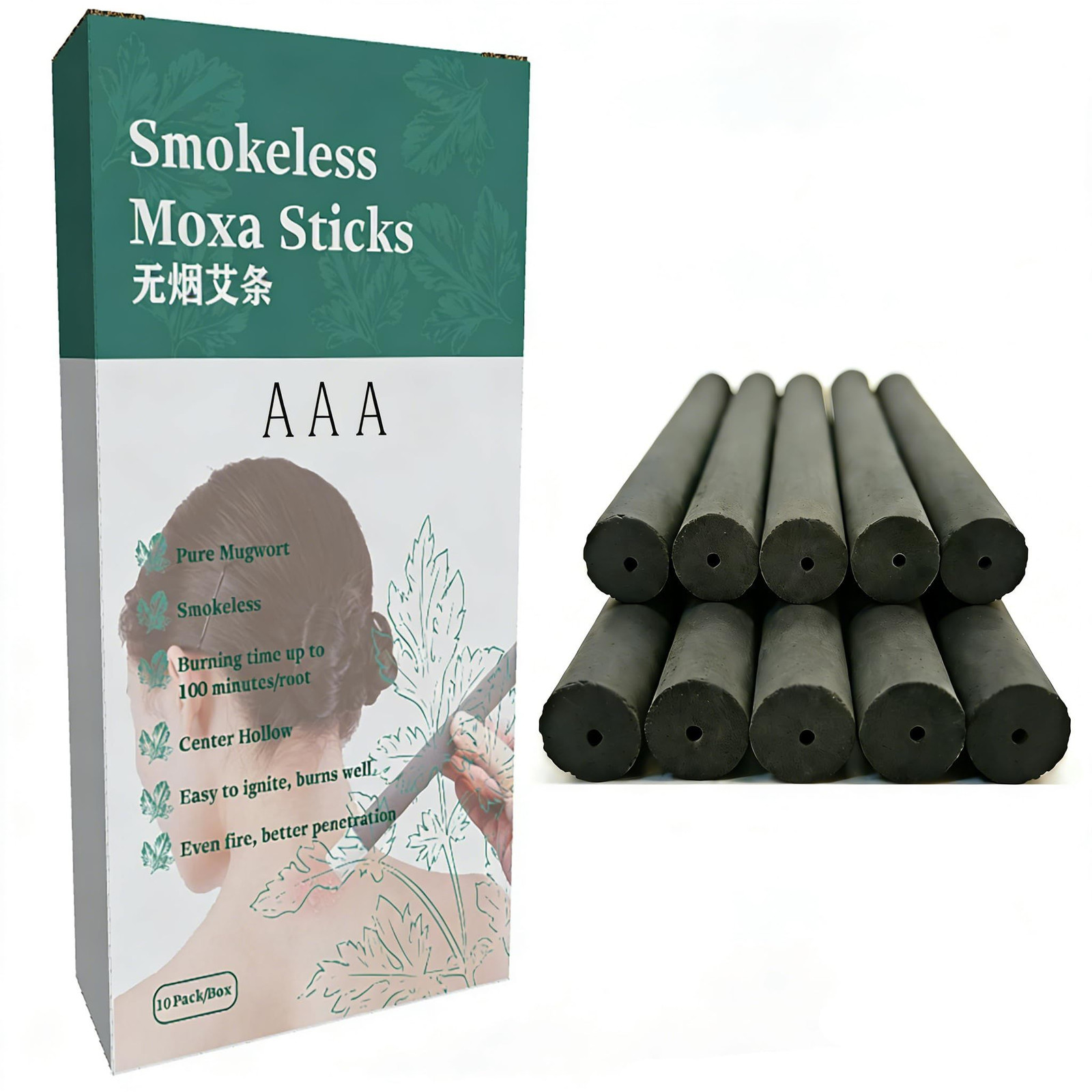 Natural Moxa Sticks for Moxibustion – 20 Count (Pack of 1), Stick20