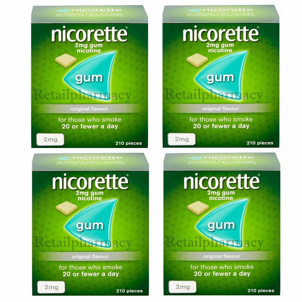 Nicorette Original 2Mg Gum 210’s Pack 0f 4 Expiry 09/2025