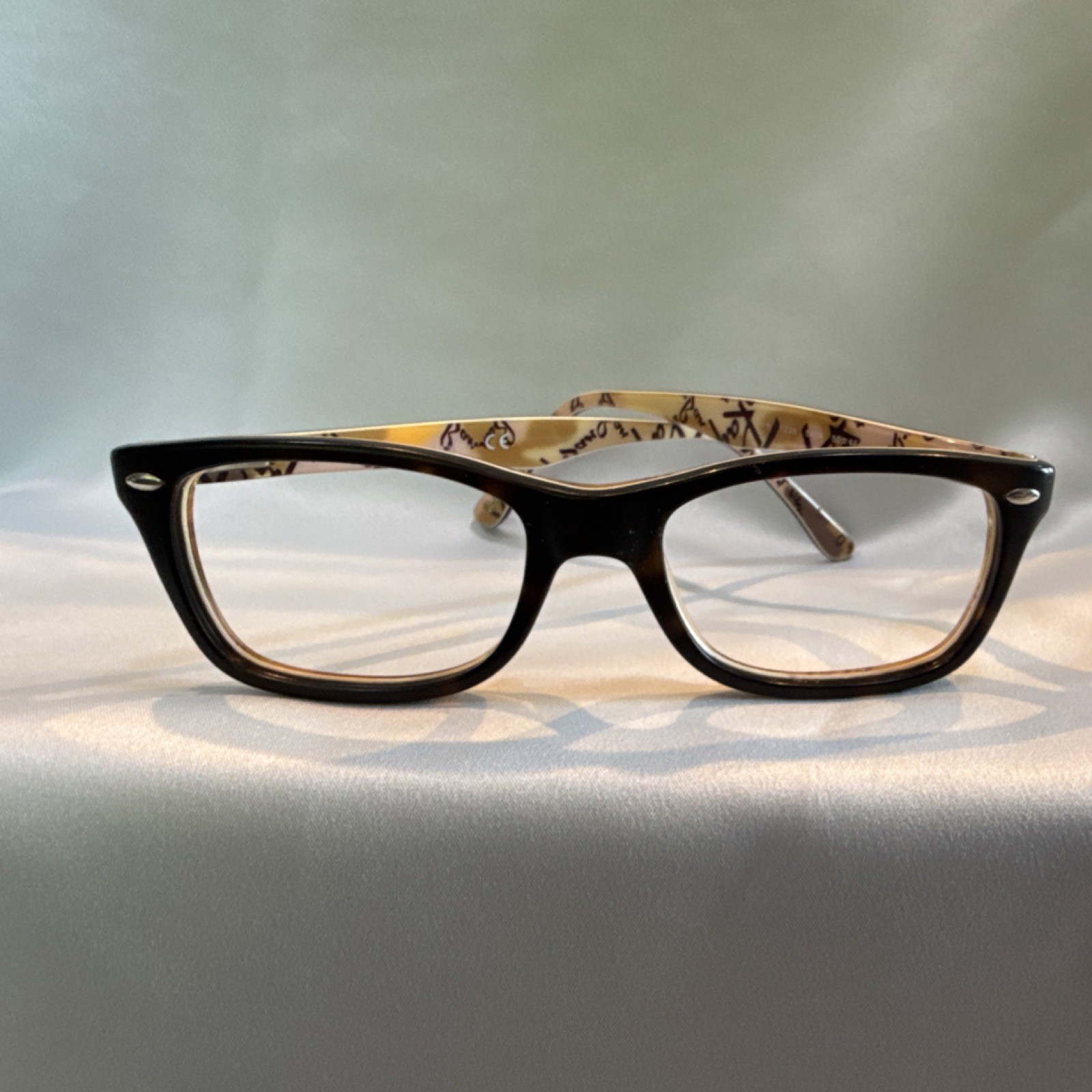 Ray-Ban RB5228 Rectangular Full Rim Plastic Eyeglasses Tortoise 50-17-140