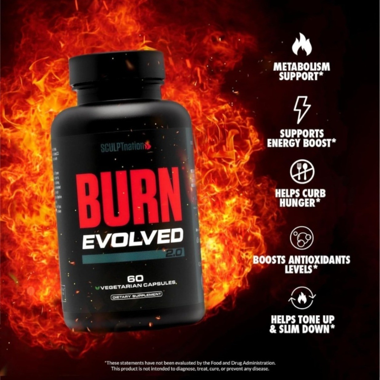 New BURN EVOLVED 2.0 Fat Loss Supplement , 180 Capsules