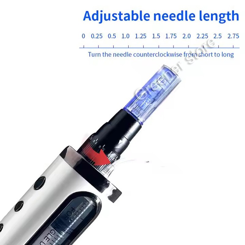 Micro Pen Mesotherapy & 10Pcs 3D Pin Replacement Needle Cartridge Tips Face Care
