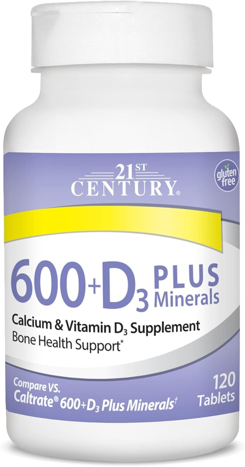 Bone & Joint Support Supplement: Calcium 600 Plus D & Minerals, 120 Tablets