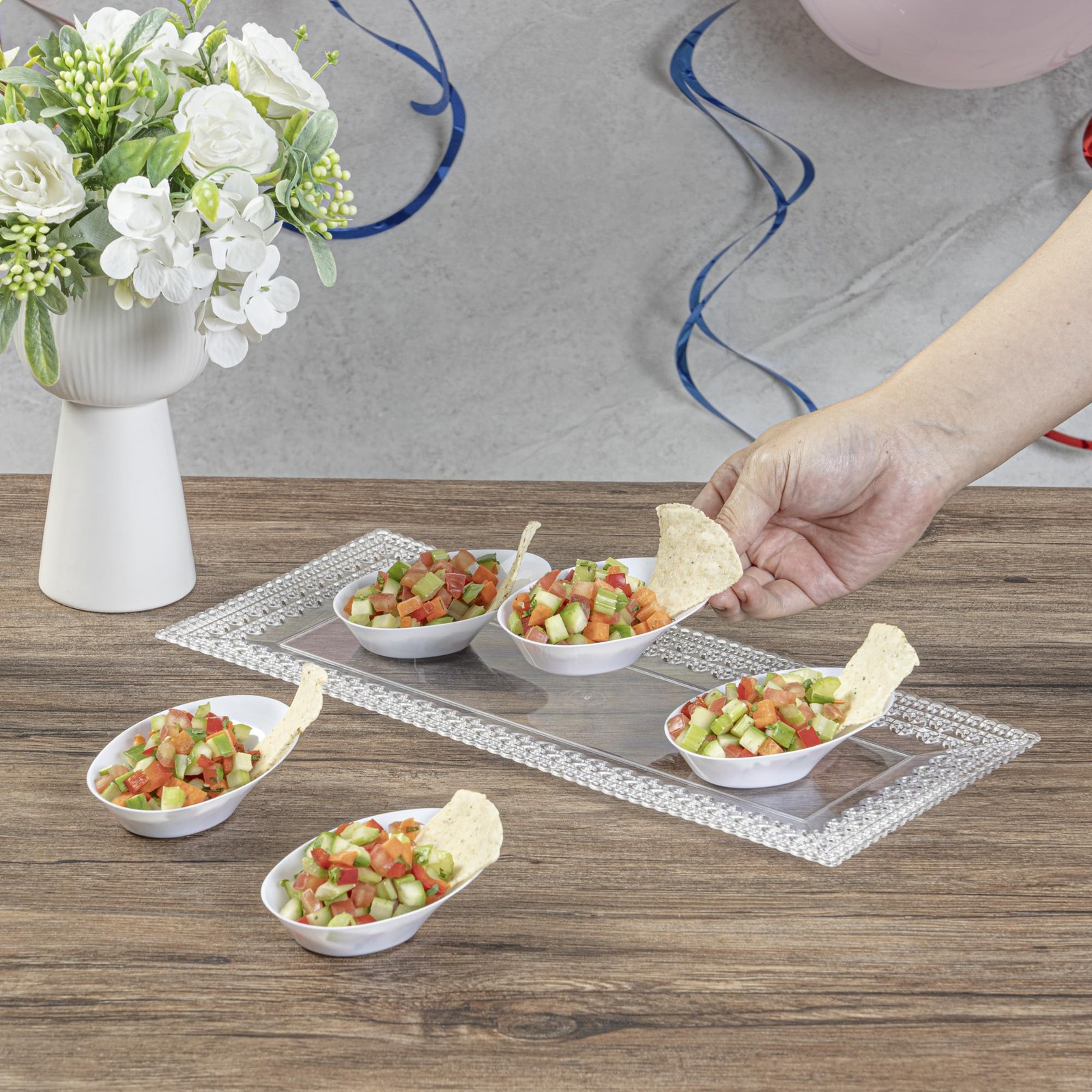 Restaurantware Oval White Plastic Ellipse Dish – 4 X 3 X 1 1/4 – 50 Count