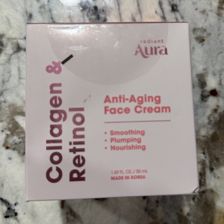 Aura Collagen + Retinol Anti-Aging Face Cream Smoothing Plumping 1.69 fl oz