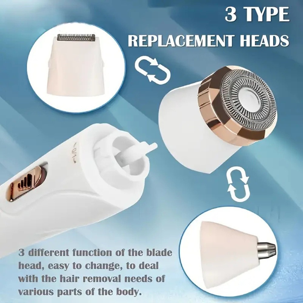 3 in 1 Multifunction USB Painless Shaver Portable Epilator Lady Hair Remover US