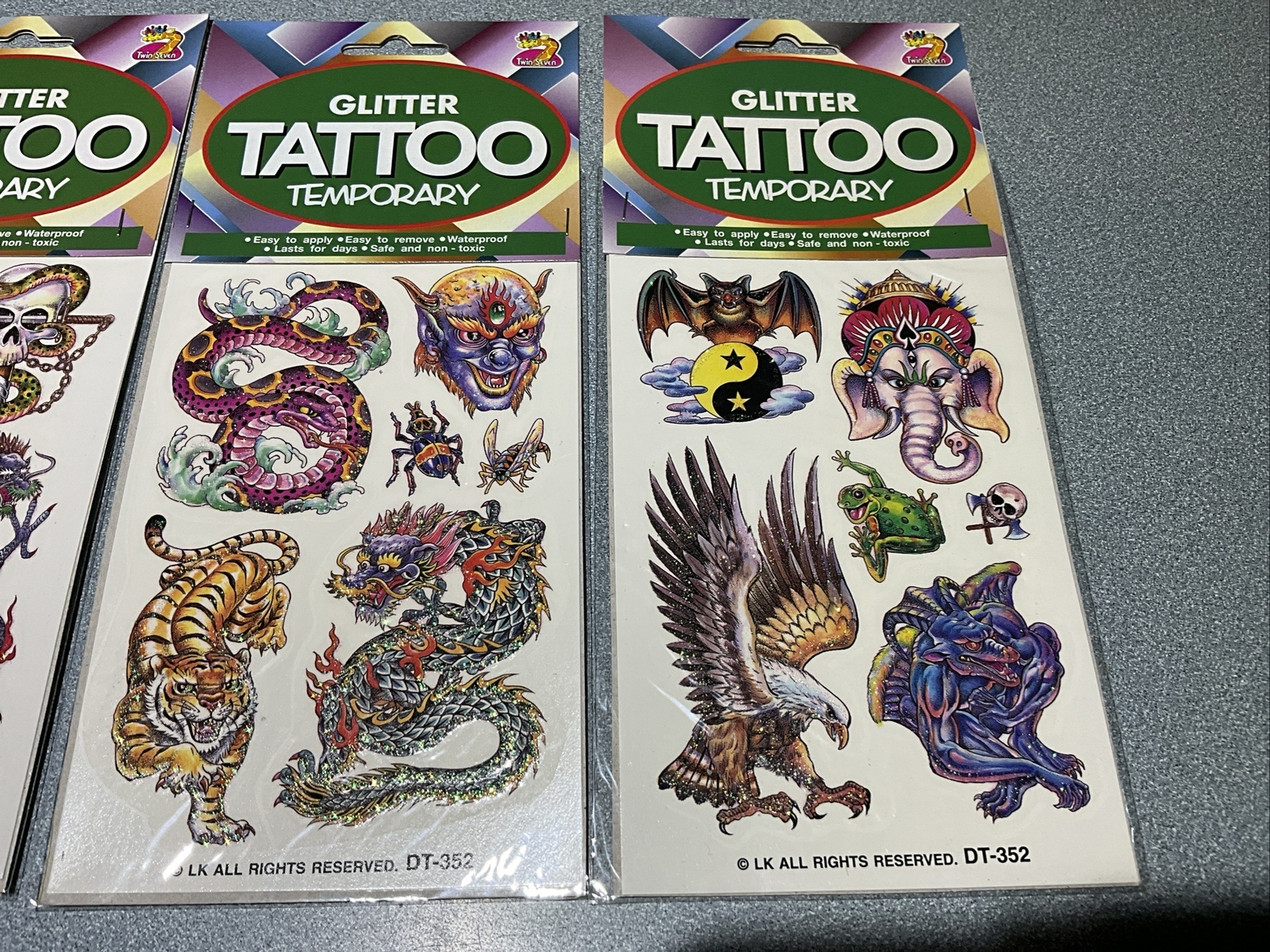 GLITTER Temporary Tattoo-3 PACKS As Shown In Pictures mythical creatures FREE SH