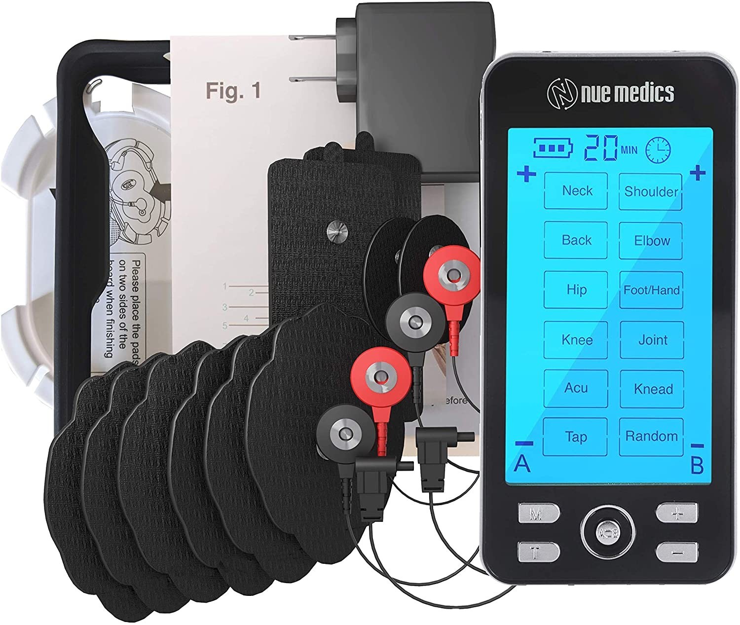 Tens Unit Machine Pulse Massager for Pain Relief, 24 Massage Modes, Rechargeable