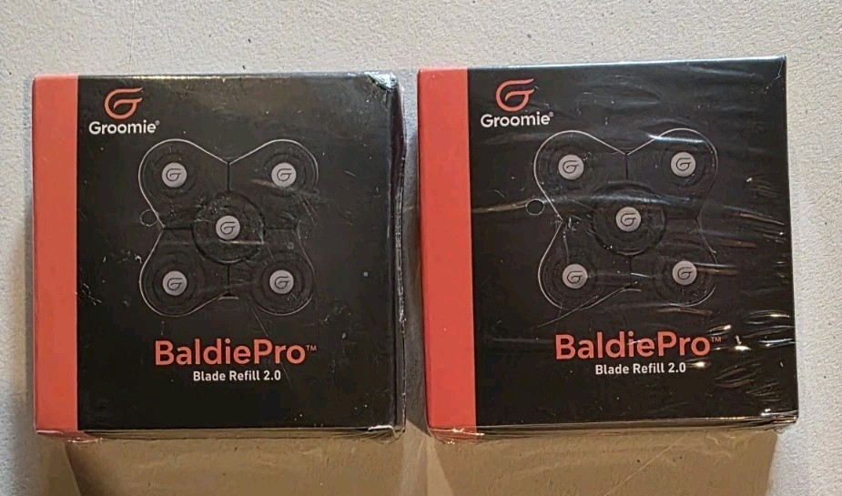 2 pack Groomie BaldiePro Cordless Bald Head Shavers for Men, Blade Refill 2.0