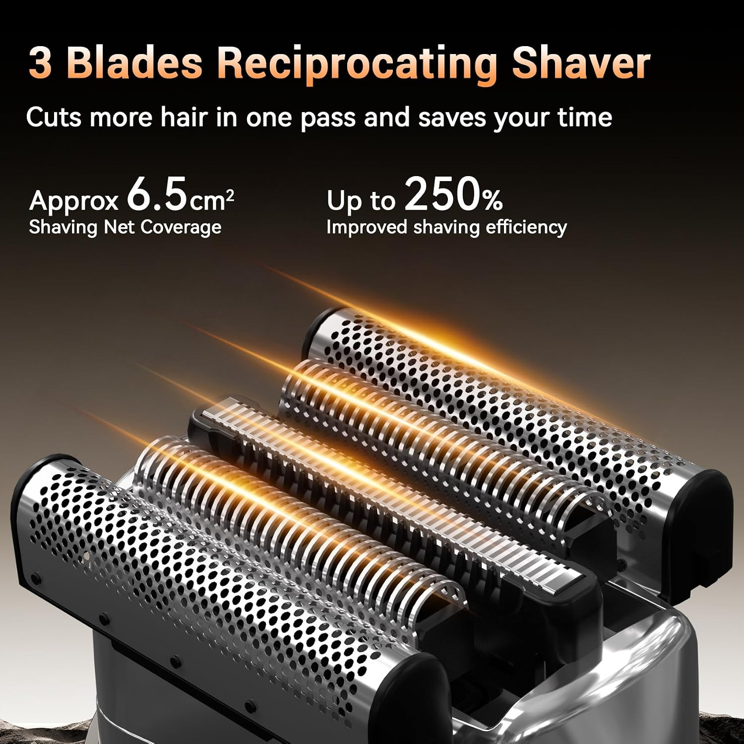 Electric Foil Shaver for Men, Mini Face Razor, 3 Floating Blades | LED Display
