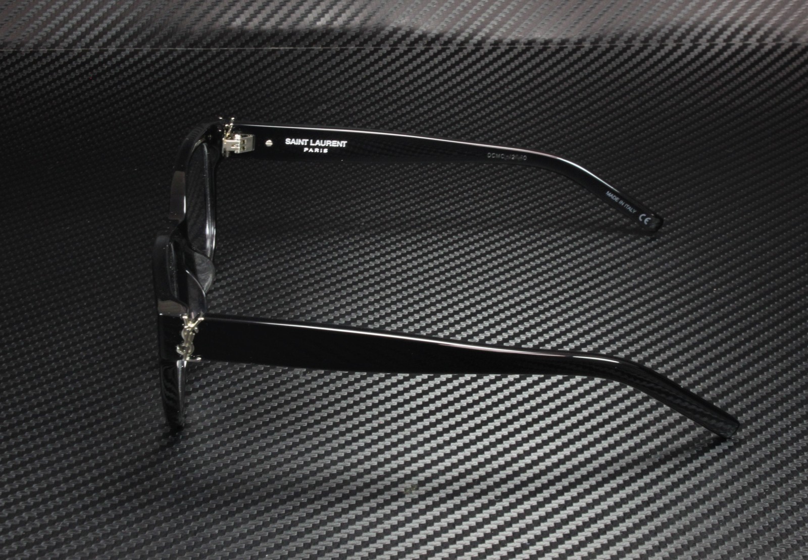 SAINT LAURENT YSL M33 F 001 Square Black Silver Demo Lens 54m Women’s Eyeglasses