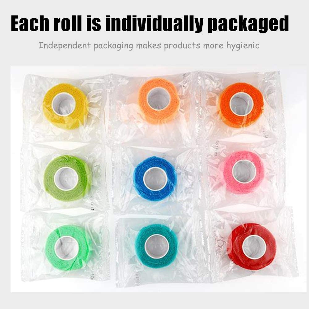 (12-Pack) 1” X 5 Yards | Self Adhesive Bandage Wrap, Athletic Elastic Cohesive