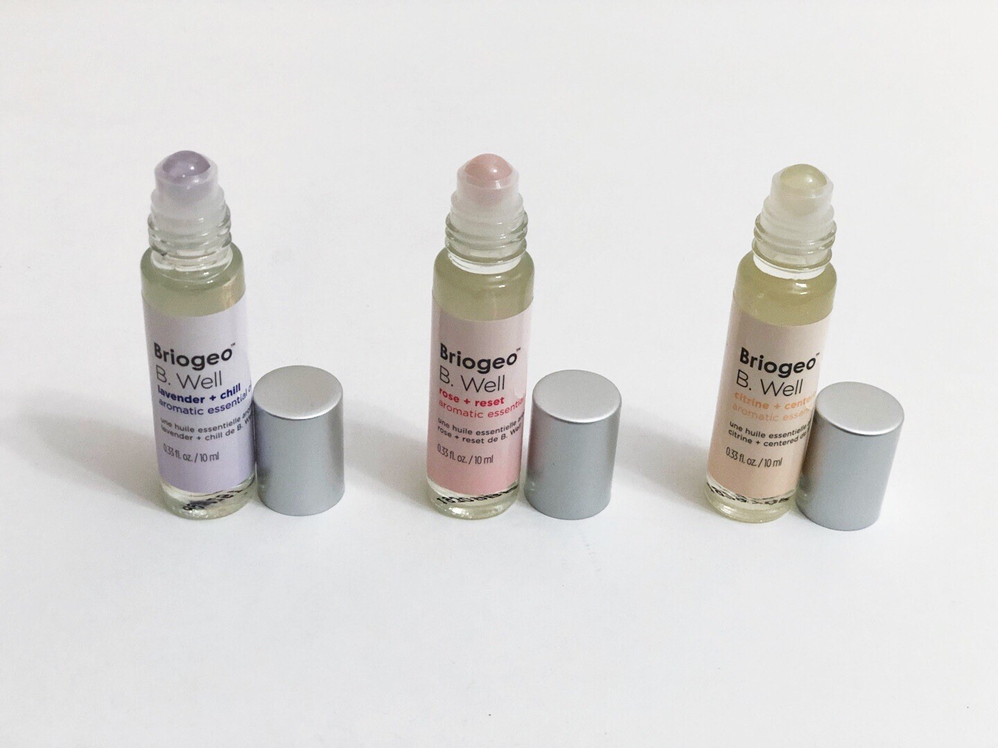 BRIOGEO B. Well AROMATHERAPY FRAGRANCE ROLLERBALL KIT 0.33 oz x 3 NEW IN THE BOX