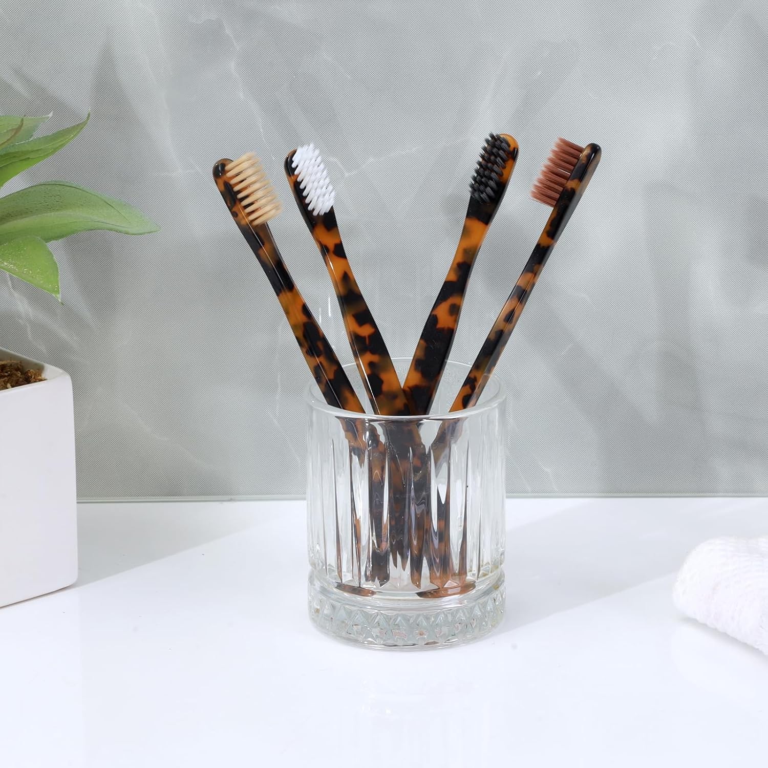 Biodegradable Eco-Friendly Cellulose Acetate Toothbrushes – 8 Count