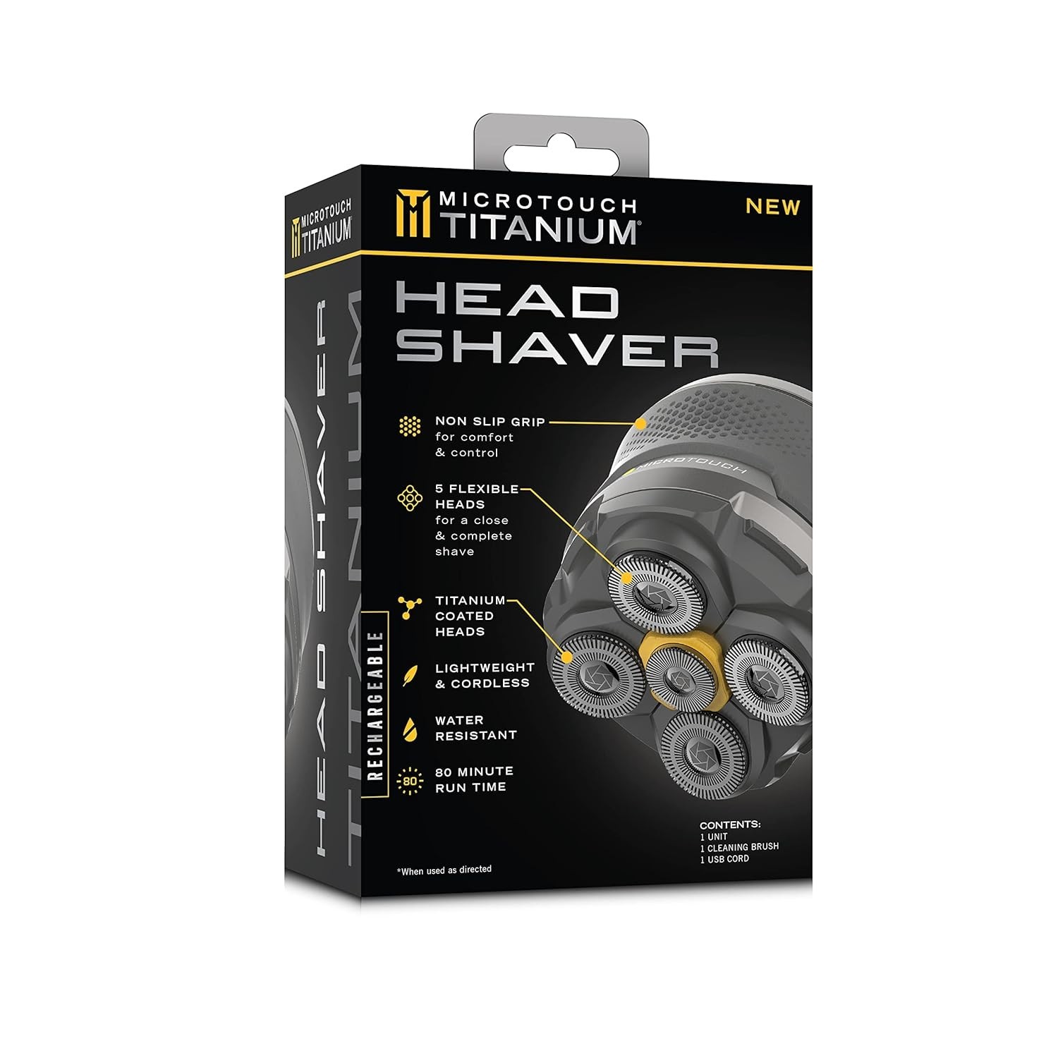 5-Blade Titanium Head Shaver – Rechargeable Men’s Wet/Dry Groomer for Smoothness