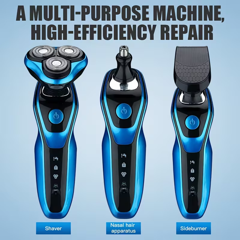 Men’s 3-in-1 Electric Shaver & Nose Hair Trimmer with USB Rechargeable, Floating