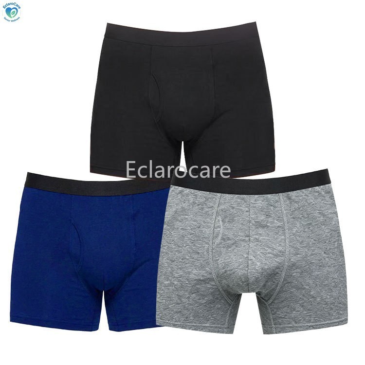 3Pcs Washable Incontinence Underwear for Men Leakproof Bladder Leakage Cotton