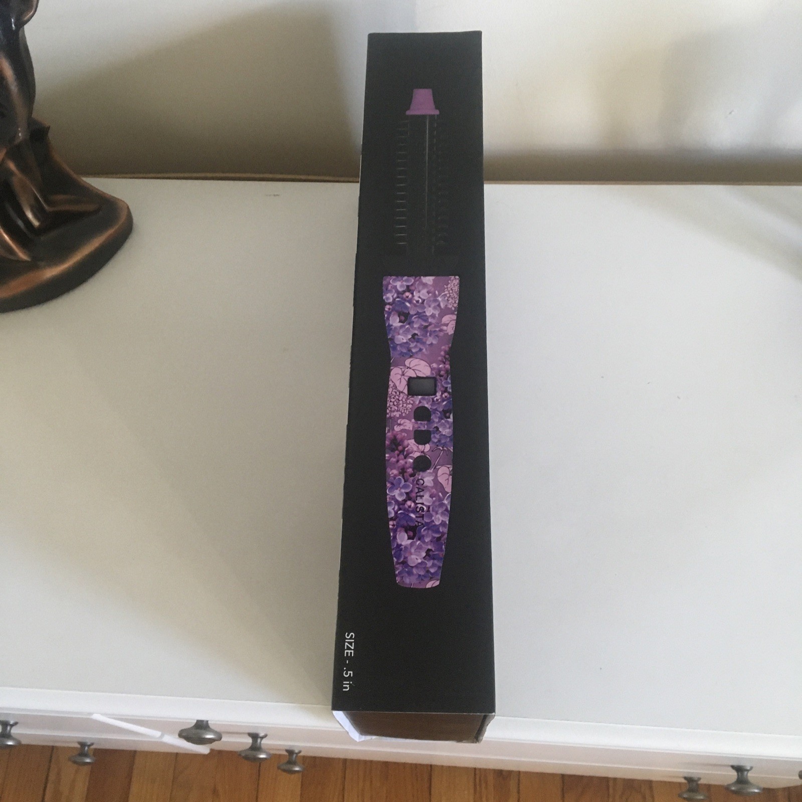 Calista Perfecter Pro Heated Round Brush 1/2 Purple Floral Great For Short Hair