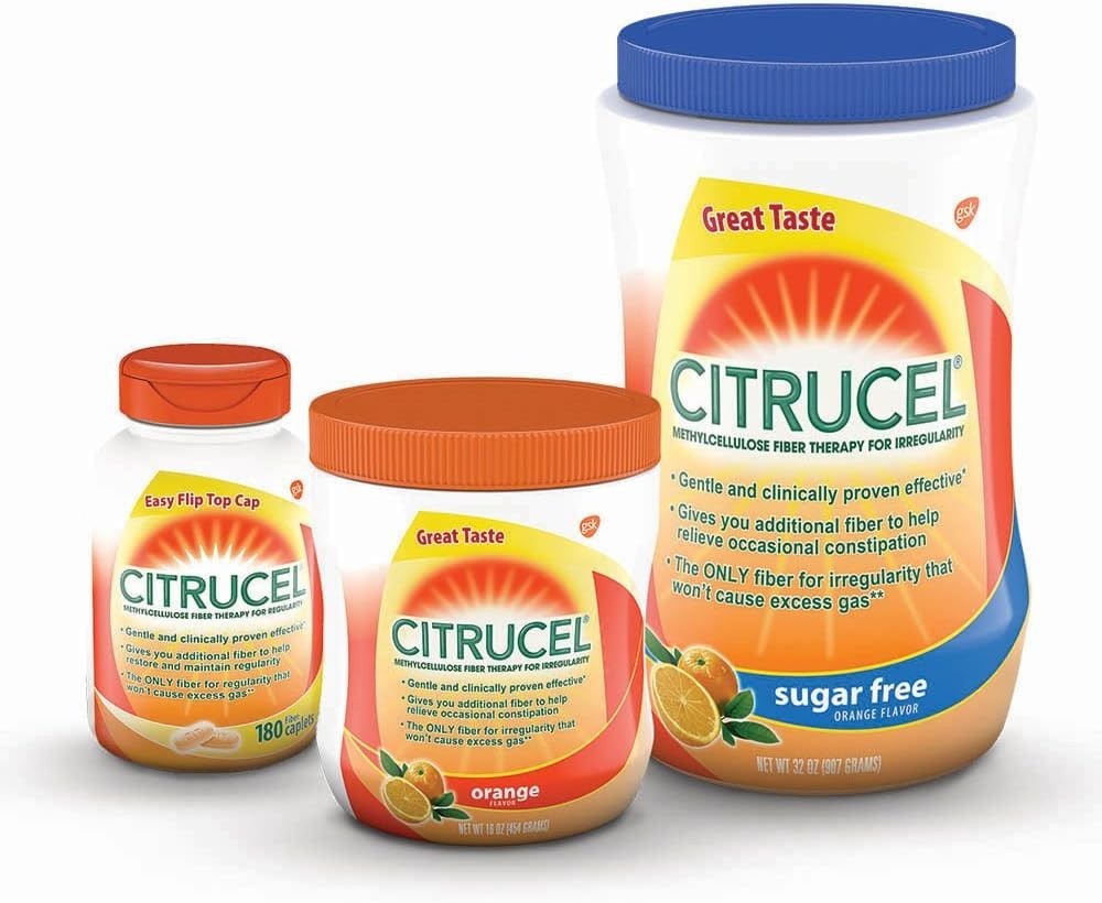 Sweet Orange Flavor Sugar Free Fiber Powder – Smooth Constipation Relief, 16.9oz