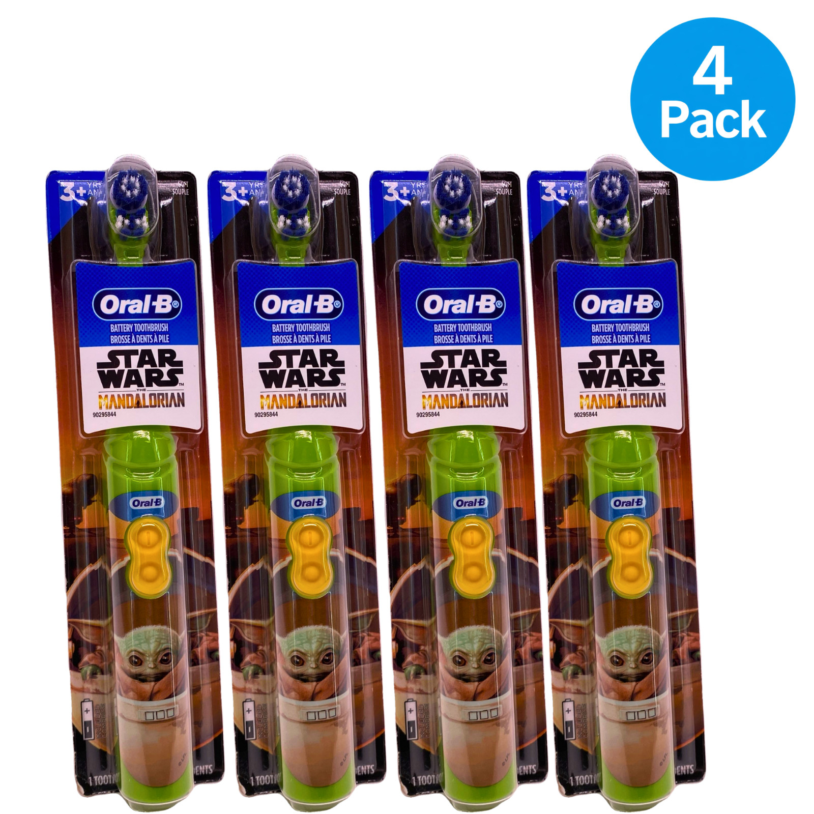Oral-B Kids Battery Toothbrush Star Wars The Mandalorian Grogu 3+ Years 4 Pack B
