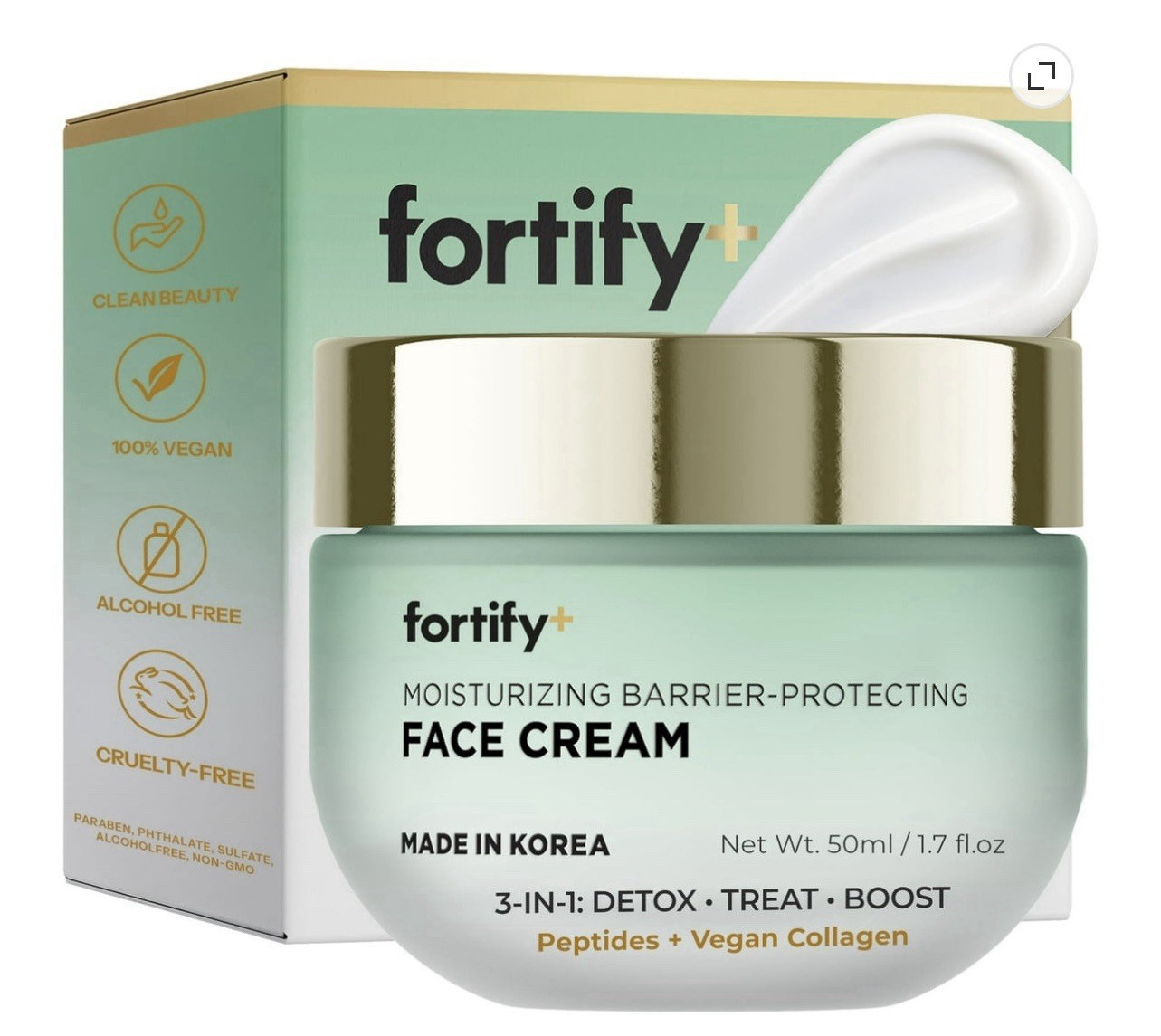 fortify+ Barrier-Protecting Face Cream Moisturizer, Peptides 1.7 fl oz