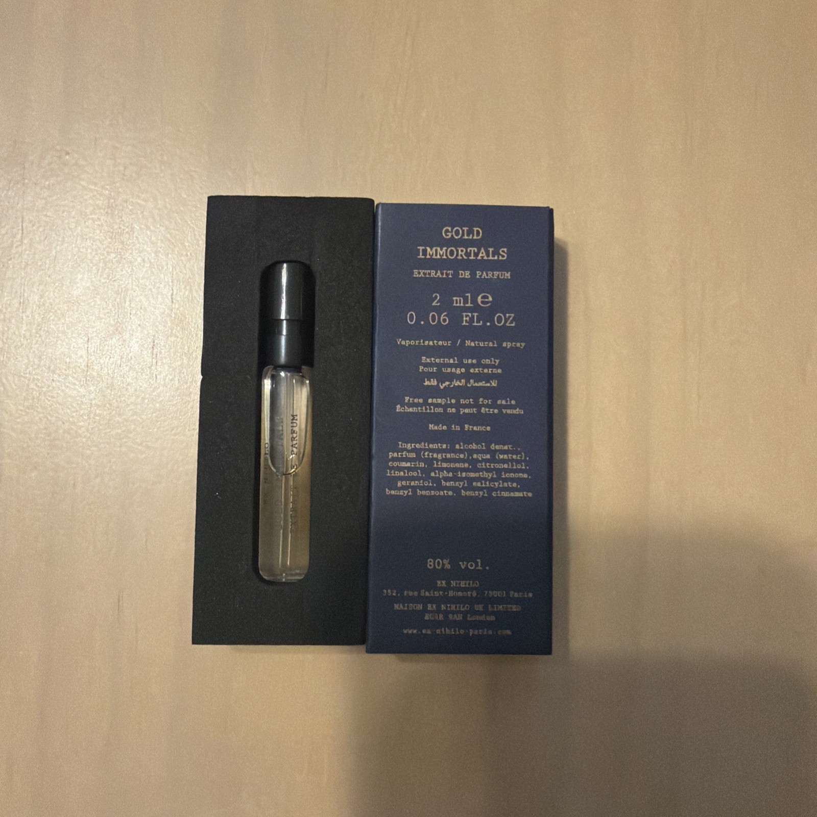 NEW EX NIHILO GOLD IMMORTALS EXTRAIT 2ML NATURAL SPRAY MADE IN FRANCE