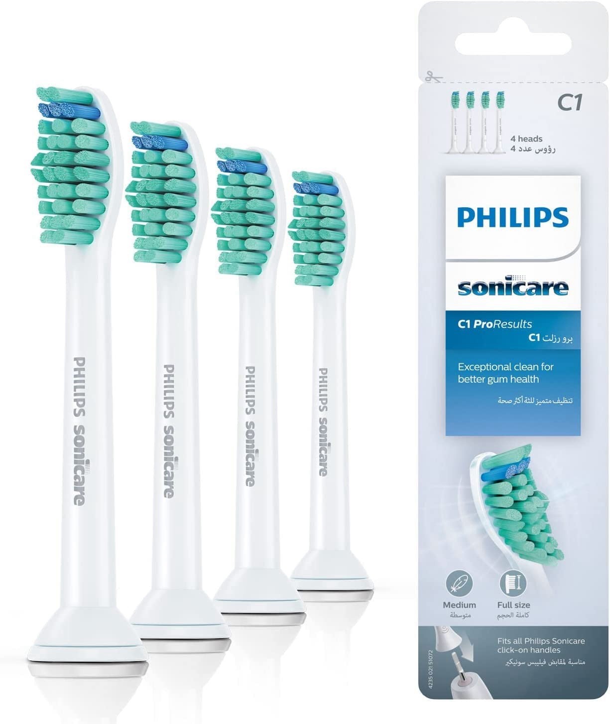 Philips Sonicare C1 ProResults HX6014 Replacement Heads 4-Pack Medium White
