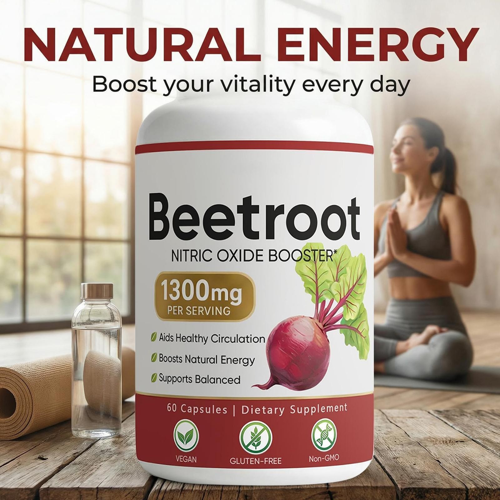 New Lemeli Beetroot – 1300mg, Lemeli Beet Root Supplement 60 Capsules