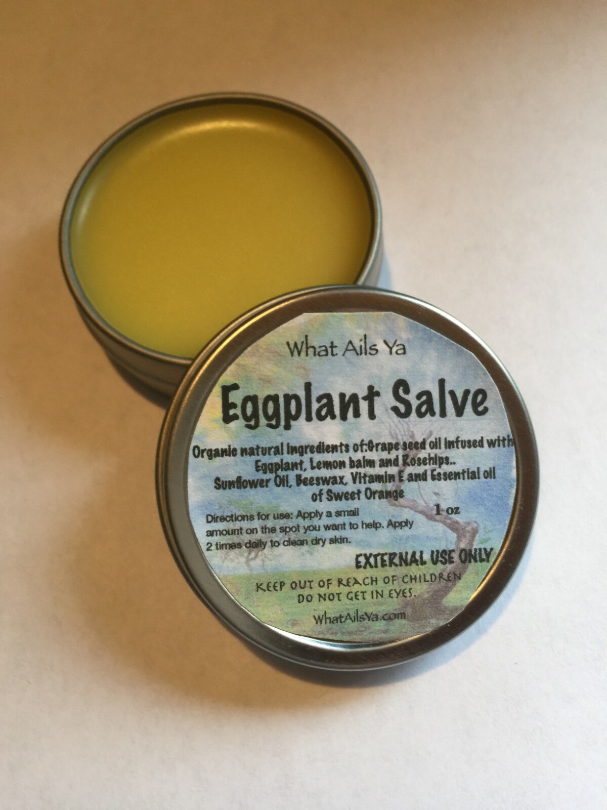 Eggplant Salve -1 oz – All natural Ingredients – What Ails Ya Active