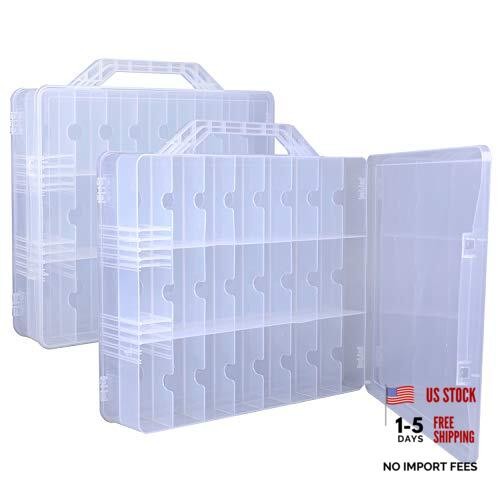 2 Pieces Double Side Universal Clear Nail Polish Organizer Box Nail Tools
