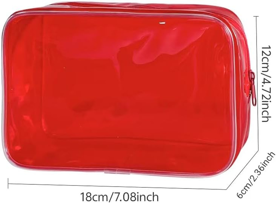 Neon TSA Approved Clear Toiletry Pouch, 7″X2.3″X4.7″ Size, PVC Travel Makeup Bag
