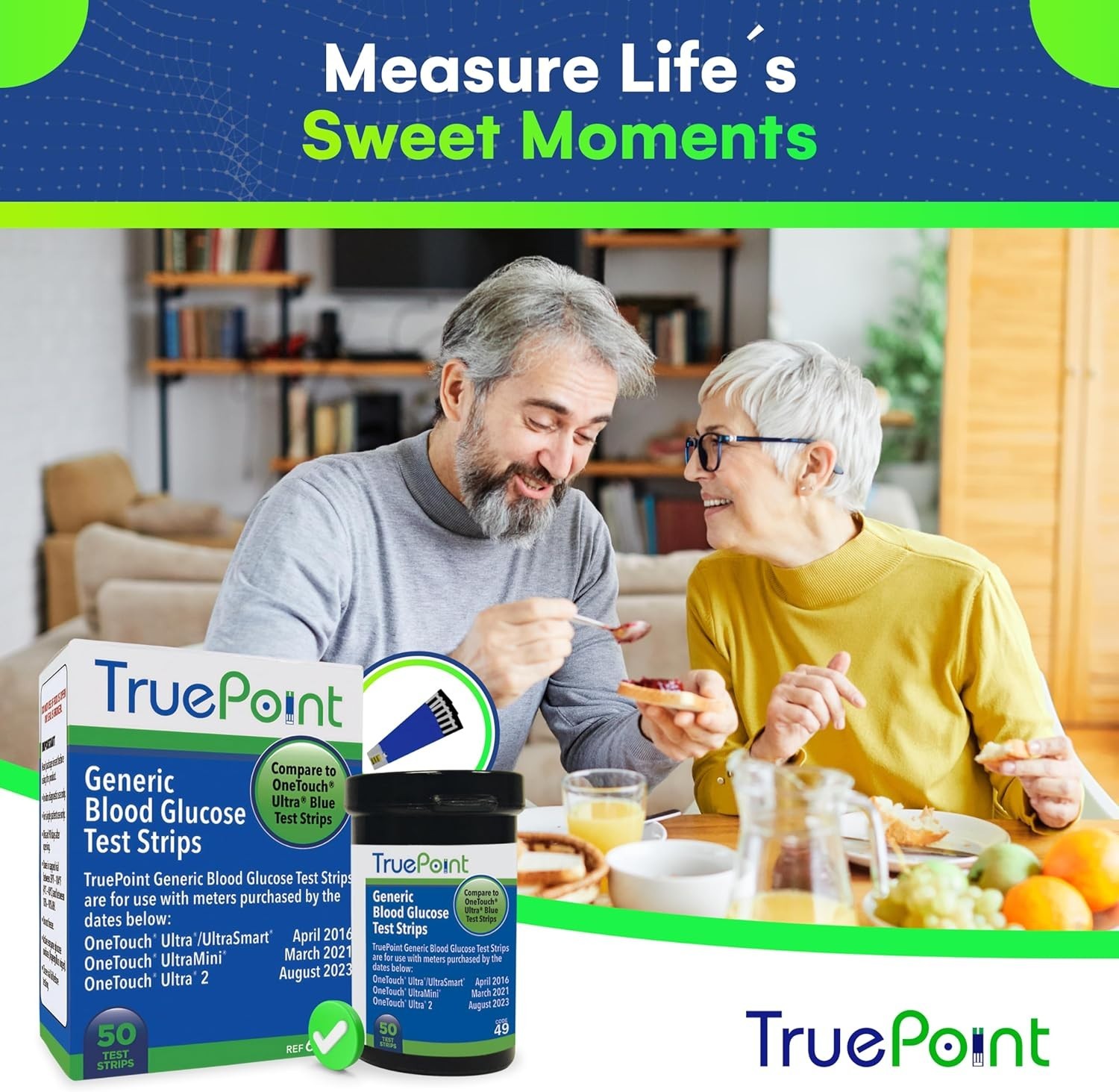 TRUE POINT – UNISTRIP 1 Blood Glucose Strips 1000 Qty. Generic for ONE-TOUCH