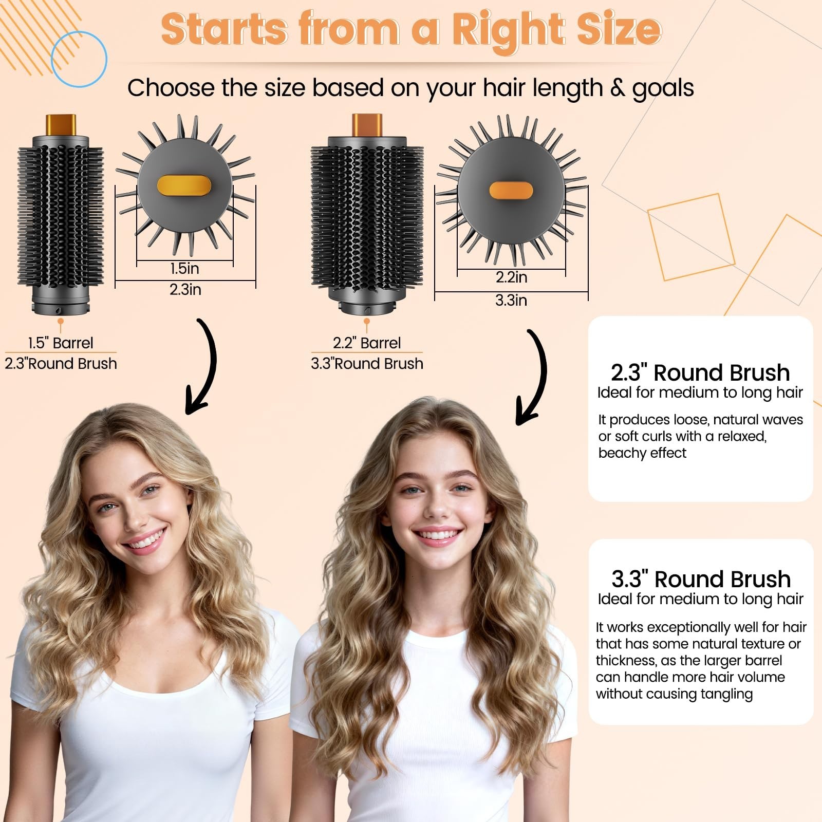 Large Round Volumizing Brush Attachment for Dyson Airwrap – Fast Dry, Big Curls,
