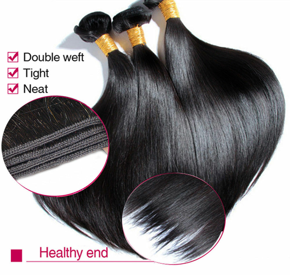 Silky Straight Natural Black 1B Brazilian Human Hair Bundle Weave 1 or 3 Bundles