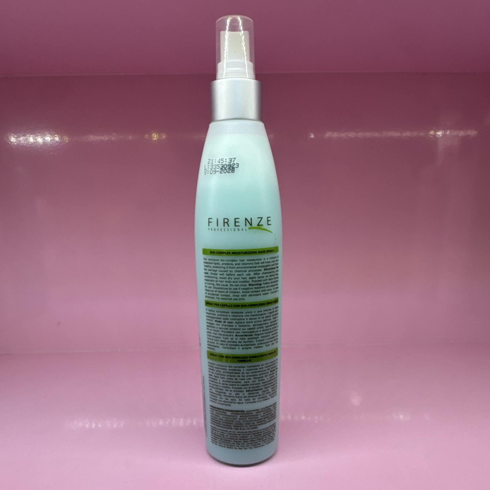 Firenze Professional Bio-Complex Moisturizing Hairspray Salt/Sulfate-Free 10.1