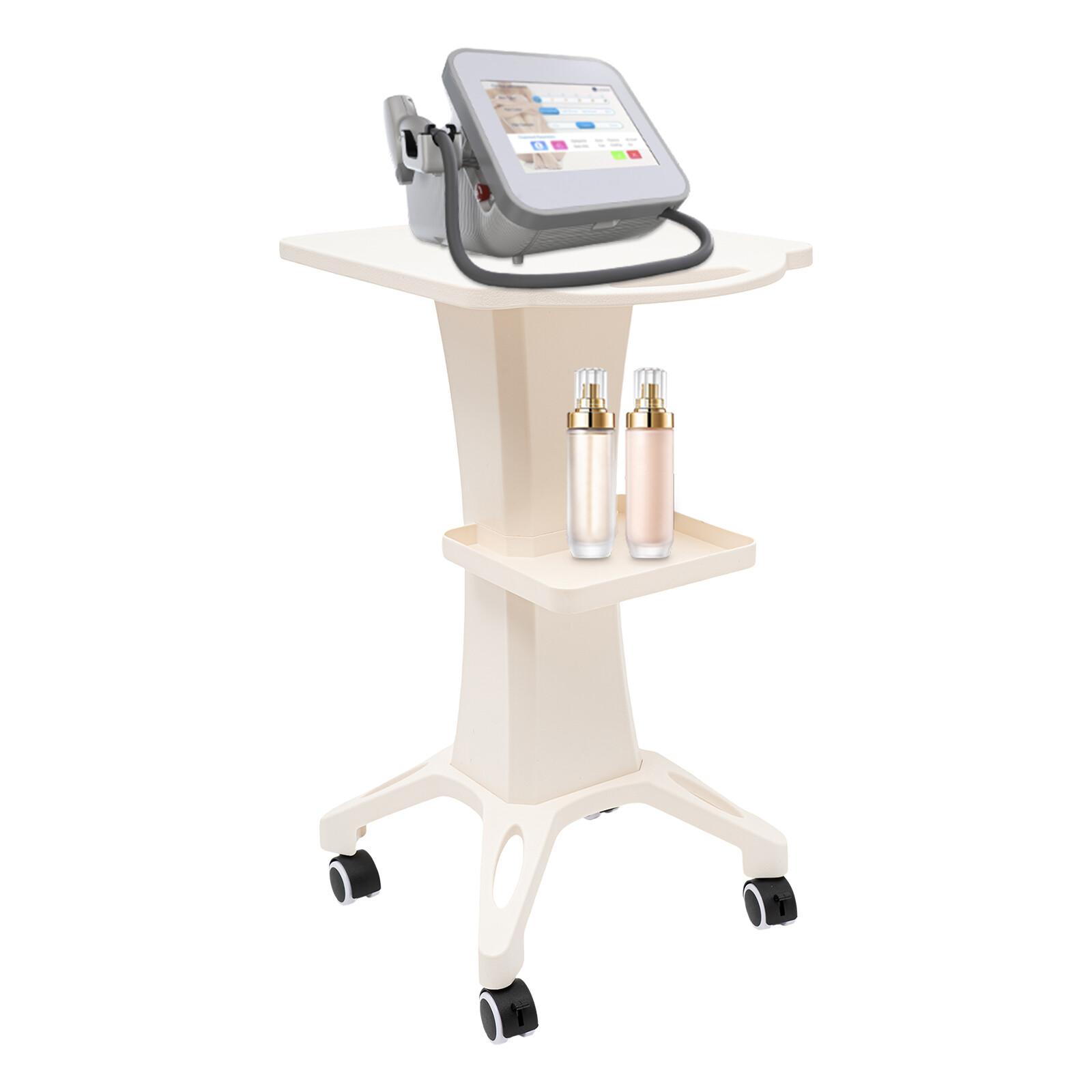 Beauty Trolley ABS Salon Pedestal Rolling Cart Silent Wheel Equipment Stand USA