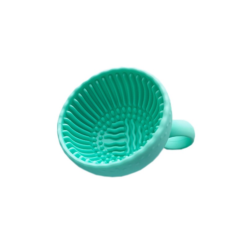 1pc Makeup Brush Cleaner Silicone Scrubber Non-slip Bowl
