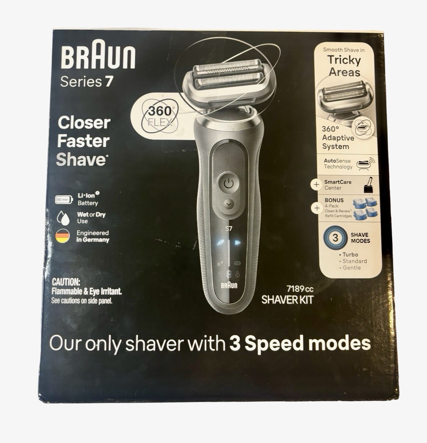Braun Series 7 360 Flex Waterproof Mens Electric Shaver Big Box Full Kit 7189cc